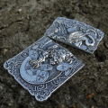 Buddhist Amulet Wealth Lucky Pixiu Carved DIY Metal Badge For ZP Kerosene Oil Lighter DIY Decor Accessory Metal Badge Man Gift