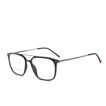 HOTOCHKI New Men and Women Square Flat Eyeglasses Lightweight Plastic Steel Spectacles Frames Double Beam Spring Spectacle Frame