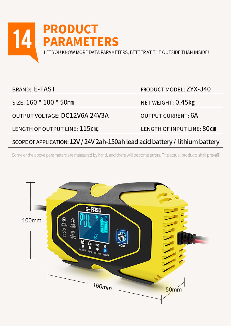 12V 24V Pulse Repair Battery Charger With LCD Display Motorcycle Car Battery Charger Lithium Lead-acid Charger Car Accessories