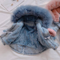 2020 Fashion Cotton Winter Denim Coat New Baby Girl Clothes Hoodies Zipper Warm Outwear Windbreaker For Girl Clothes 1 to 6 Age