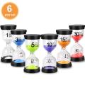 6 Pcs/Set 1/3/5/10/15/30min Sand Clock Sandglass Hourglass Timer School Kids Game Decor Children's toothbrush hourglass timer