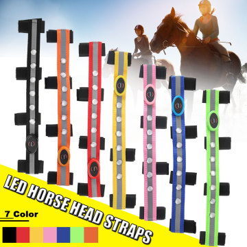 LED Horse Head Straps Night Visible Paardensport Equitation Multi-Color Optional Horse Breastplate Decoration Riding Strip