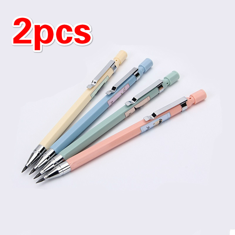 2pcs Mechanical Pencil Automatic Pencil Lead Holder School Supplies Stationery Set of Drafting Rules Cute Mechanical Pencil