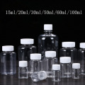30PCS 15ml/20ml/30ml/100ml Plastic PET Clear Empty Seal Bottles Solid Powder Medicine Pill Vial Container Reagent Packing Bottle