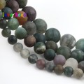 Natural Matte Stone Beads India Agates Round Loose Beads for Jewelry Making DIY Bracelet 15" Perles Minerals Beads 4/6/8/10/12mm