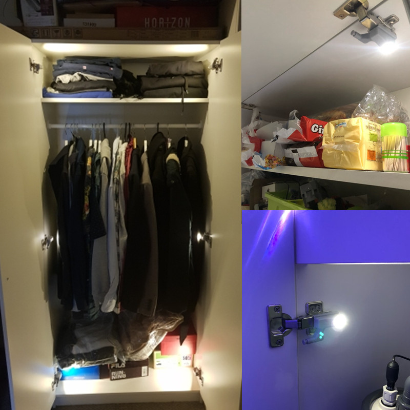 10Pcs LED Cabinet Light Cupboard Smart Touch Induction Inner Hinge Lamp Sensor Light Night Light for Closet Wardrobe