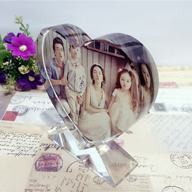 1Pcs Novelty Wedding Crystal Glass Photo Frame Love Screen DIY Custom Personalized Child Birthday Gift Home Decor Foto Montuur