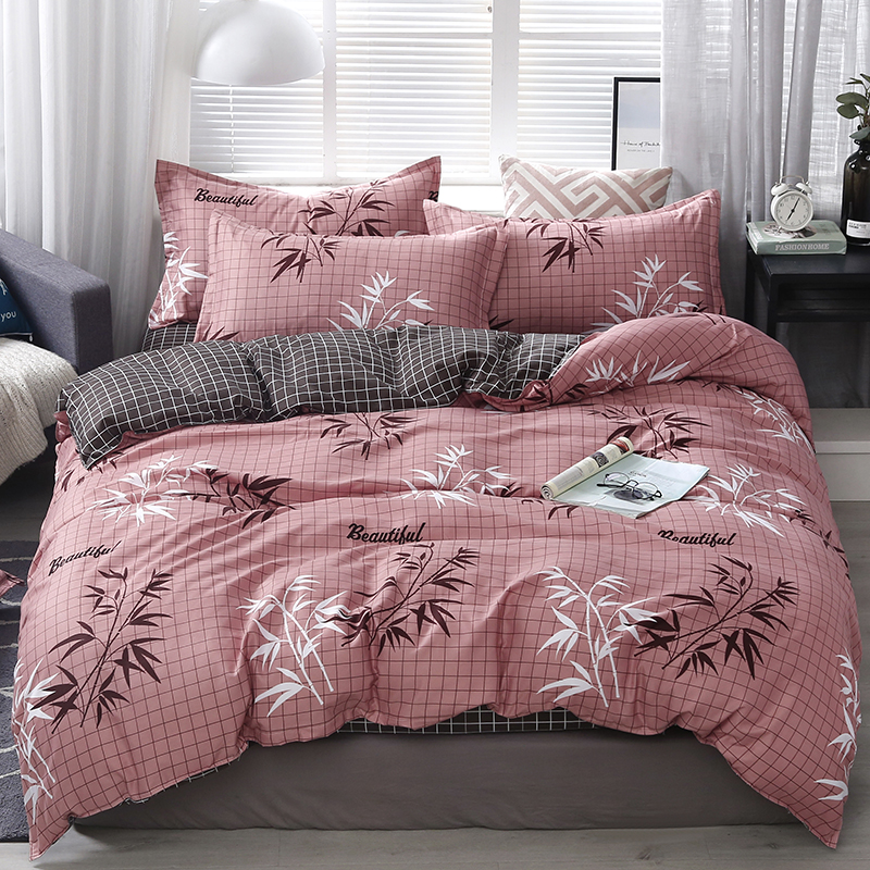 Bedding Set 4Pcs/Set 21Style Bed Sheet Pillowcase & Duvet Cover Sets Stripe Aloe Cotton Bed Set Home Bed Textile Products