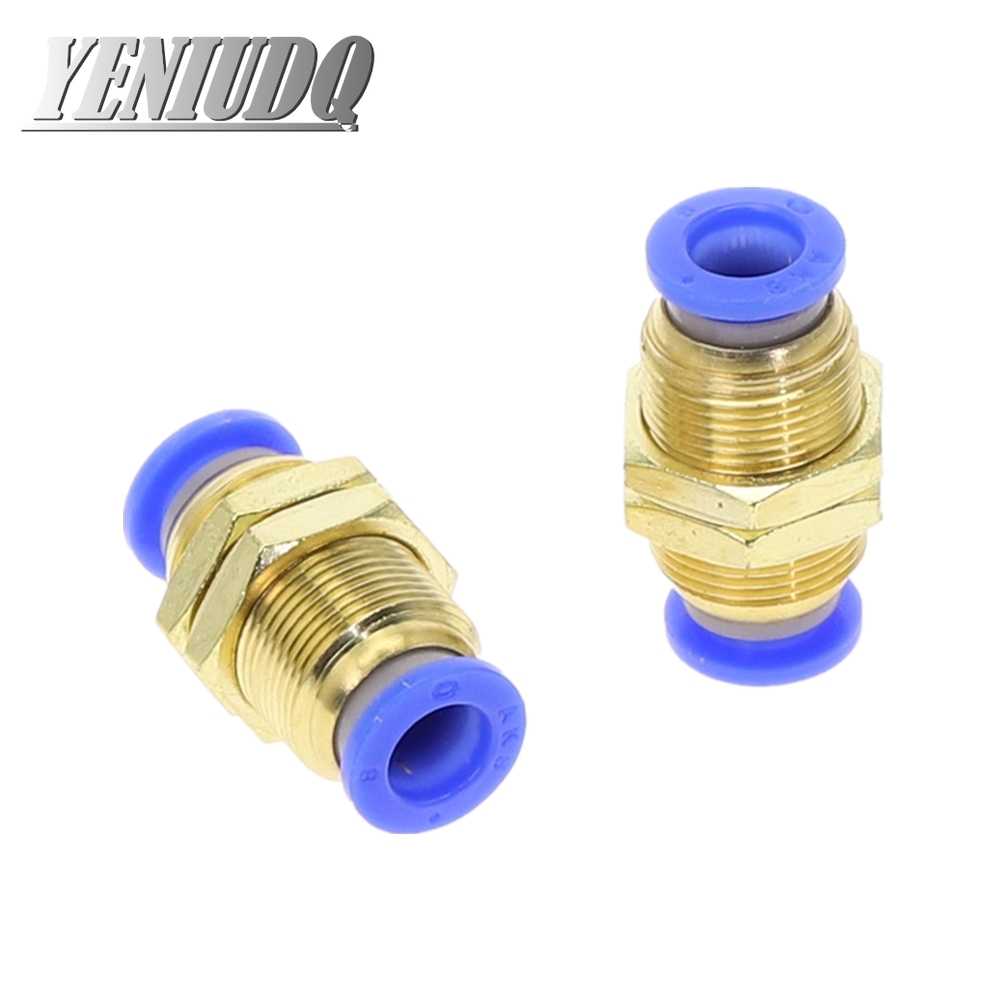 PM" Tube One Touch Push Into Gas Connector Brass Quick Fitting 4mm to 12mm OD Hose Air Pneumatic Straight Bulkhead Union