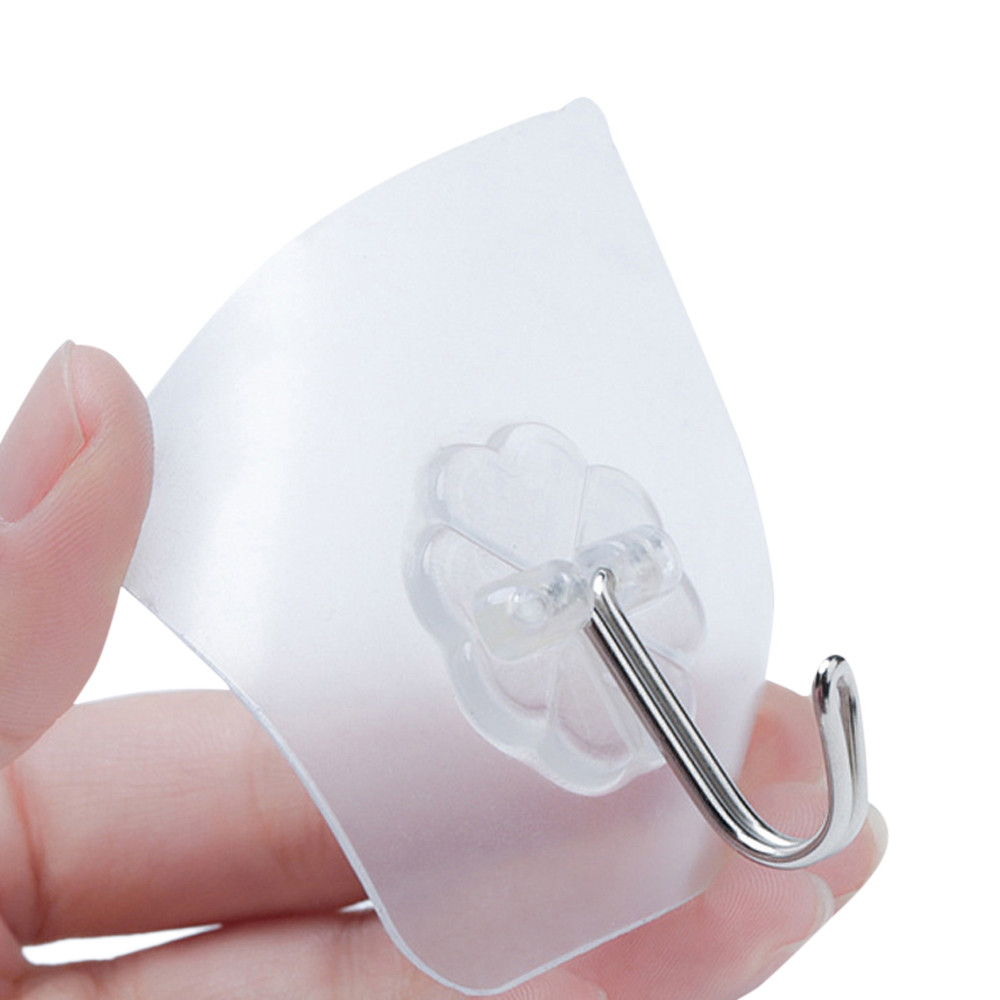 6x Strong Transparent Suction Cup Sucker Wall Hooks Hanger For Kitchen Bathroom Toilet Towel Transparent hanging hook