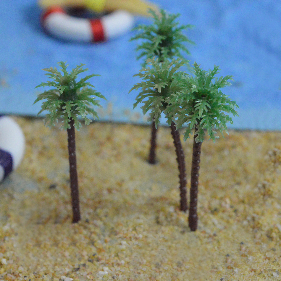 1:50-1000scale miniature Architecture Plastic Palm Tree Model Miniature HO N OO scale Palm Tree for sea scenery
