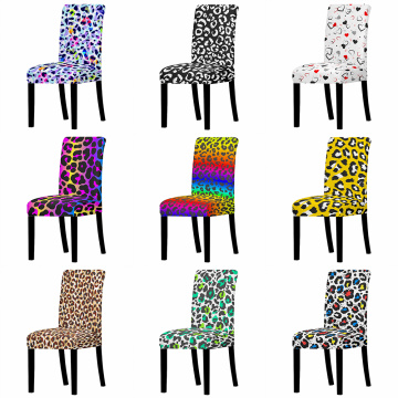 Leopard Series Chair Cover Printing Elastic Stretch Chair Cover Seat Case Stretch Chair Cover for Wedding Hotel Banquet