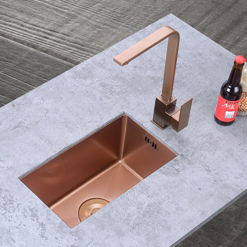 Stainless Rose gold Undermount Sinks Set Kitchen Small Sink Balcony Household Small Sink Single Slot Kitchen Sink