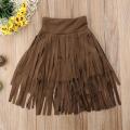 2018 Brand New Toddler Infant Child Kids Baby Girl Tassel Skirt Princess Party Short Solid A Line Fashion Clothes Wholesale 2-7T