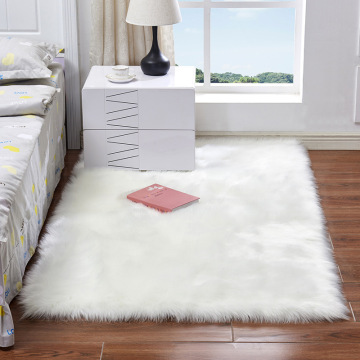 Fluffy Artificial Wool Bedside Mat Bay Window Seat Pad Luxury Floor Rug Carpet for Sofa Side Washable Bedroom Carpet 7 Sizes