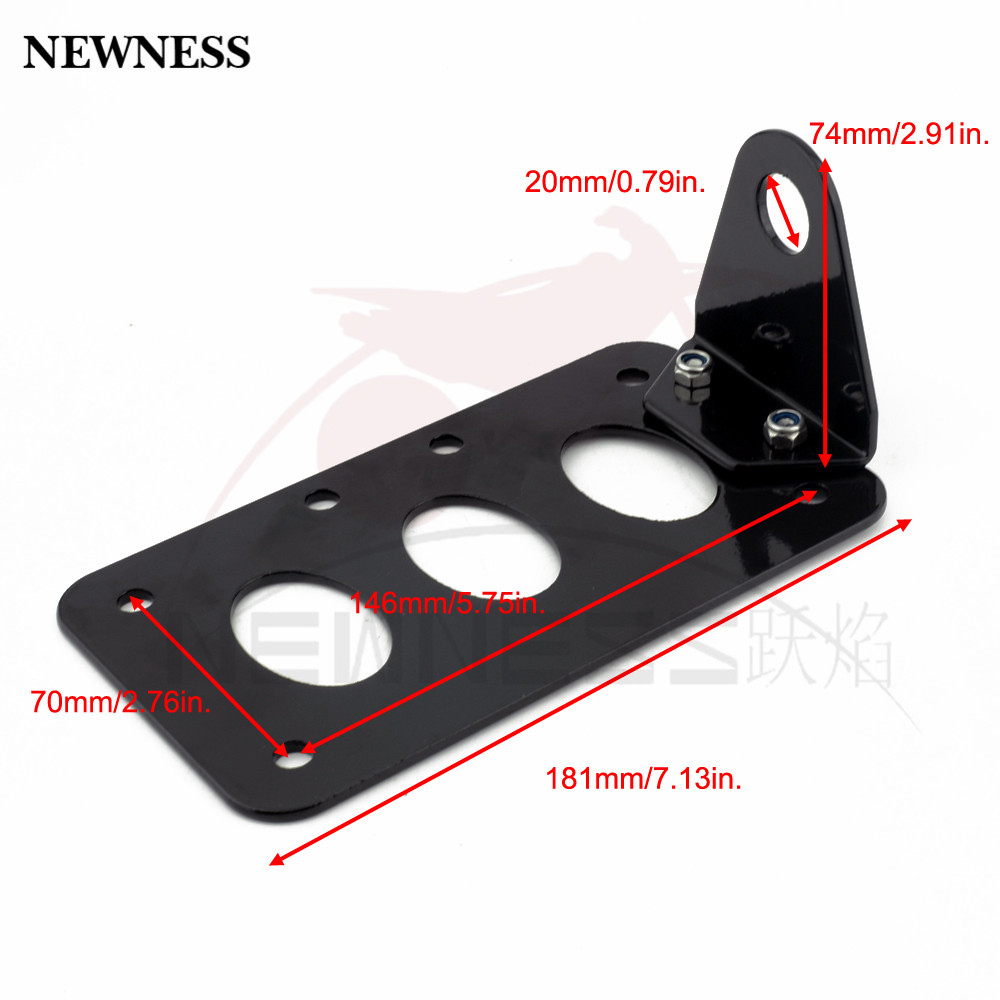 Newness Universal Motorcycle Side Mounted Tail Light Frame License Plate Bracket Retro Metal Motorcycle Accessories for harley