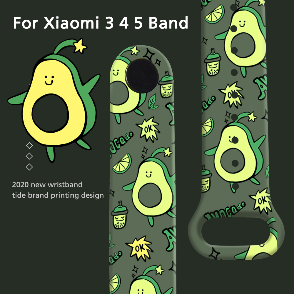 Silicone Strap For Xiaomi Mi Band 5 4 3 Cartoon Wristband Replacement Colorful TPU Strap For Xiaomi Xiomi Band 5 4 3 Strap