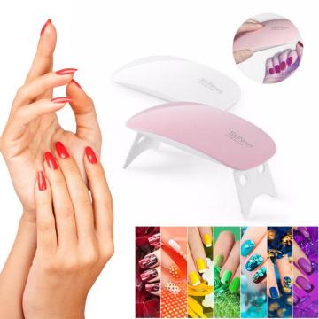 6W Mini Nail Lamp Pink White Nail Dryer Machine UV LED Lamp Portable Micro USB Cable Home Use Drying Lamp For Gel Varnish