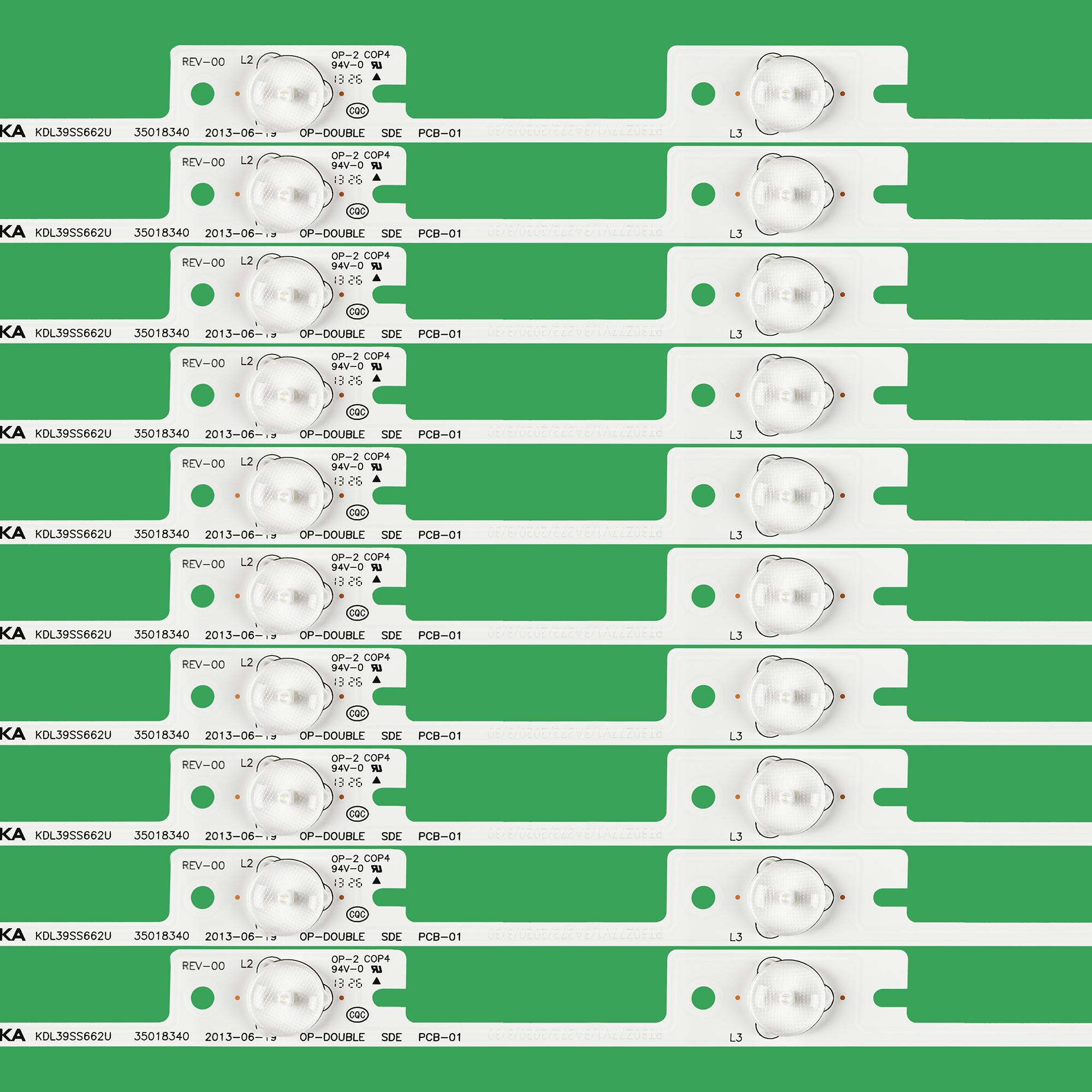 New 10pieces LED Backlight Lamp strip for Konka KDL39SS662U 35018339 40L5400 DL3944 DL4045 40L2400 327 mm 4 LEDs (1 LED 6V)