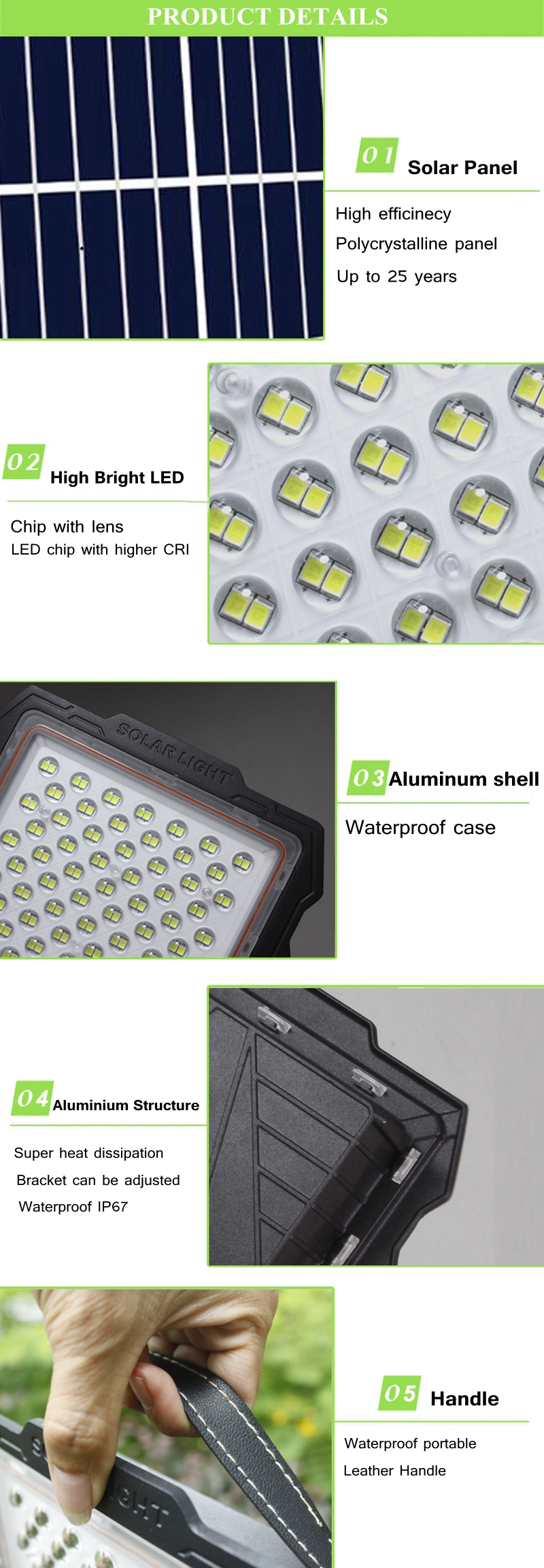 Solar Led Flood Light Feature