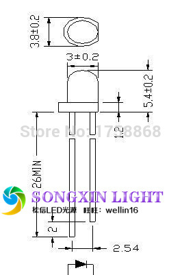 3mm Round Pink 1000pcs Super Bright Light Bulb Led Light-emitting diode Lamp Wholesale