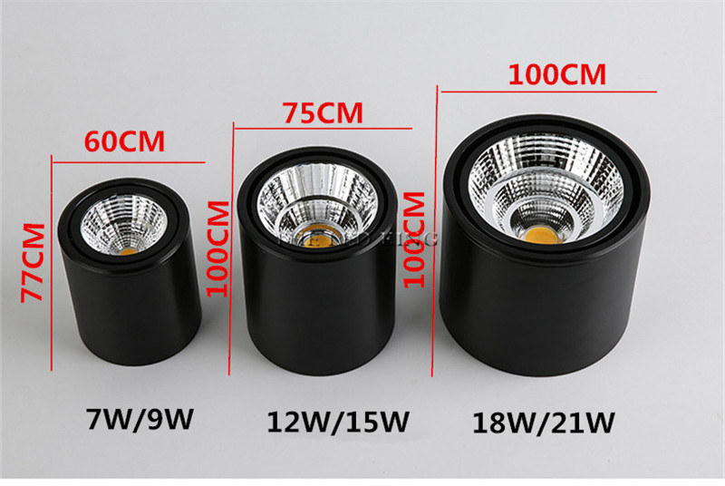 LED COB Downlights Surface Mounted 5W 7W 10W 12W 15W Mounted Ceiling Lamps Spot Light 110V 220V hall living room Background wall