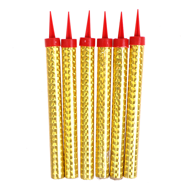 1/6 Pcs Golden Color Birthday Cake Candles Multi Color Bar Party Fireworks Candle