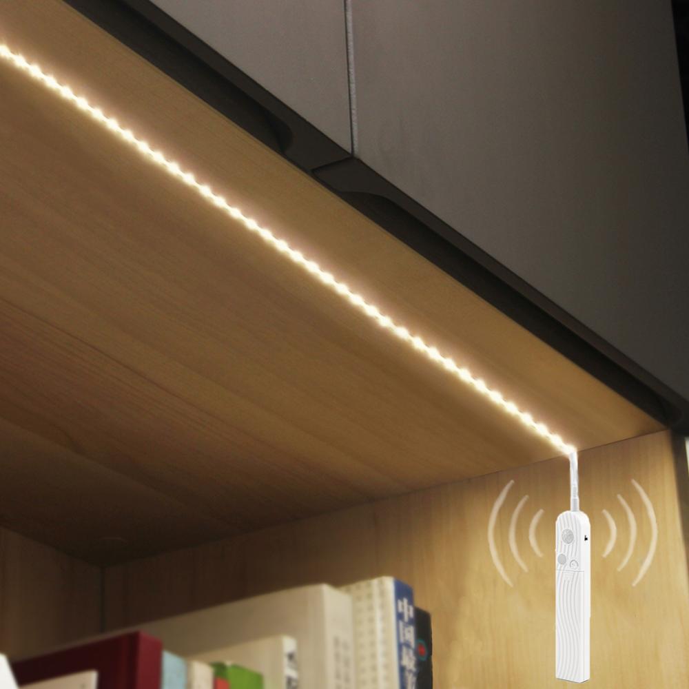 LED Smart PIR Motion Sensor Night light LED Strip 1m 2m 3m Bed Cabinet Stair Sensor lamp for Home Bedroom Kitchen,Wardrobe Decor