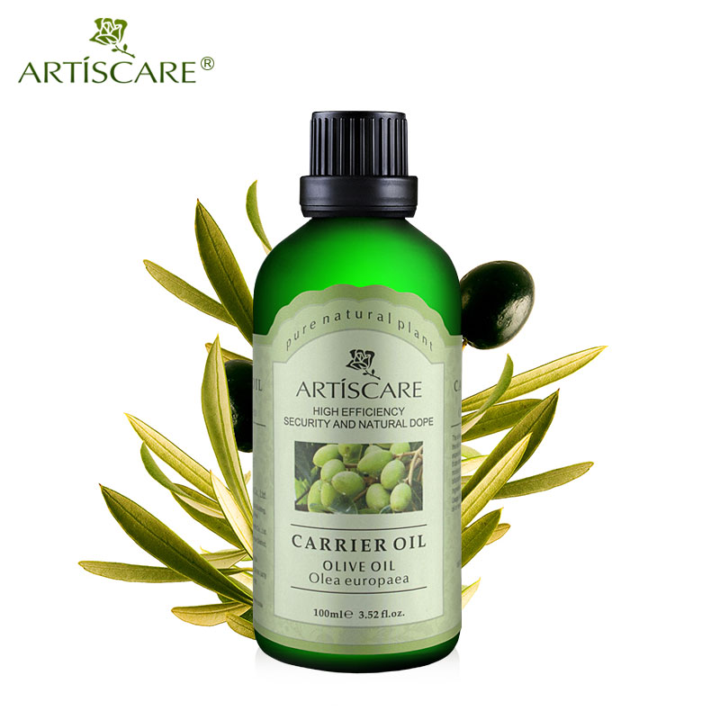 ARTISCARE 100% Natural Olive Base Oil 100ml for Dry Skin Moisturizer Anti-Aging and Anti Wrinkle Olive Carrier Oil Body Massage