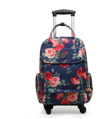 Women Travel Trolley Bags travel luggage bags on wheels trolley Backpacks carry on luggage bags Oxford Rolling Wheeled Backpack