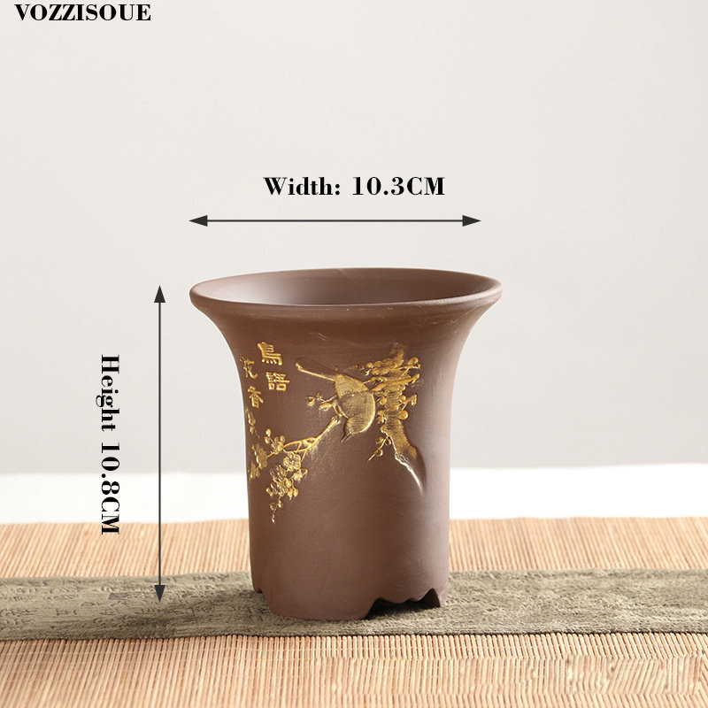 Chinese Handmade Indoor Plant Bonsai Cactus Succulent Ceramic Planter Terracotta Vase Home Decorative Flower Pots for Orchids