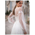 Fairy LORIE Beach Wedding Dress Lace Appliques New Design Buttons Back Bridal Dress floor Length Wedding Gowns