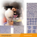 23pcs Pottery ceramic glaze blue and white decals high temperature paper pottery transfer paper DIY painted pottery tools