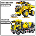 Diy City Engineering Bulldozer Bricks Technical Truck Crane Construction Car Building Blocks Toys For Children Boys