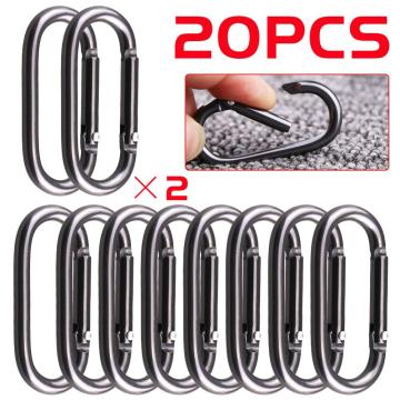 5/10/20pcs Oval Hanging Buckle Carabiner Hanging Buckle Small Bag Buckle Water Bottle Hook for Camping Fishing Hiking Traveling