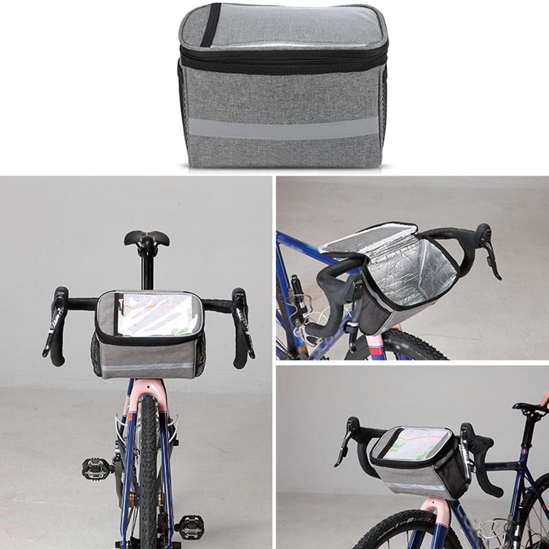Cycling Insulated Front Bag For Xiaomi Bicycle Handlebar Bag Basket Pannier Cooler Bag With Reflective Strip Bike Accessories
