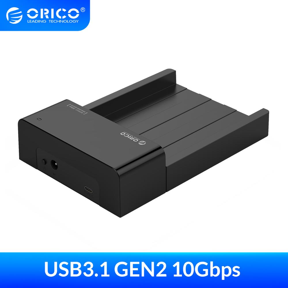 ORICO 2.5/3.5 inch Hard Drive Dock 10Gbps SATA To USB 3.1 Gen2 Type C HDD Enclosure 12V Power Adapter Support 12TB Max