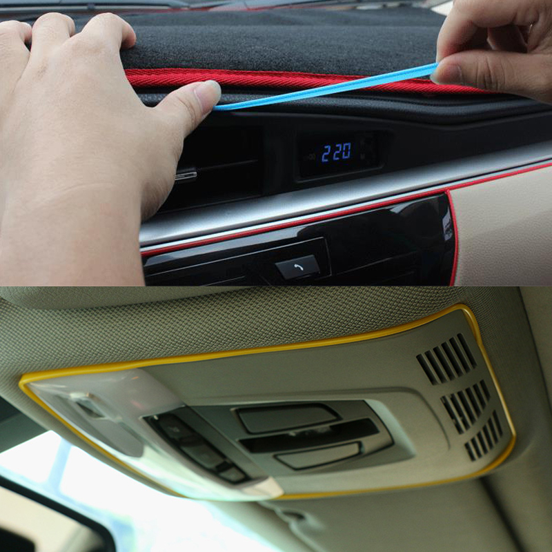 5M Car Styling Interior Dashboard Panel Gap Flexible Decoration Molding Trim Strip Car Edge Line Stickers DIY Auto Accessories