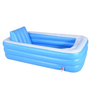 large size inflatable bathtub with L shape cushion
