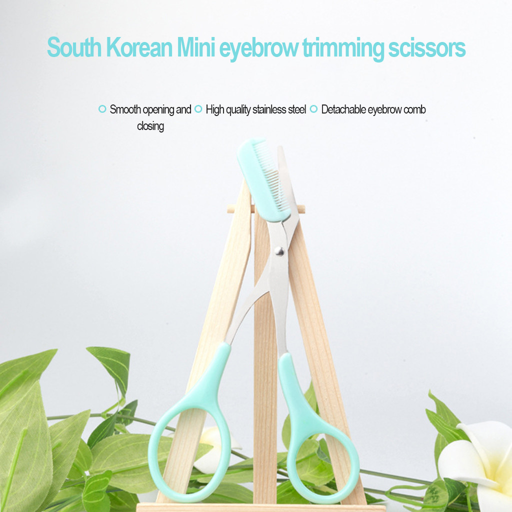 Eyebrow Trimmer Scissors With Comb makeup tool Eyelash hairdressing Hair Scissors Makeup Tool Shaping Eyebrow Razor trimmer#0526