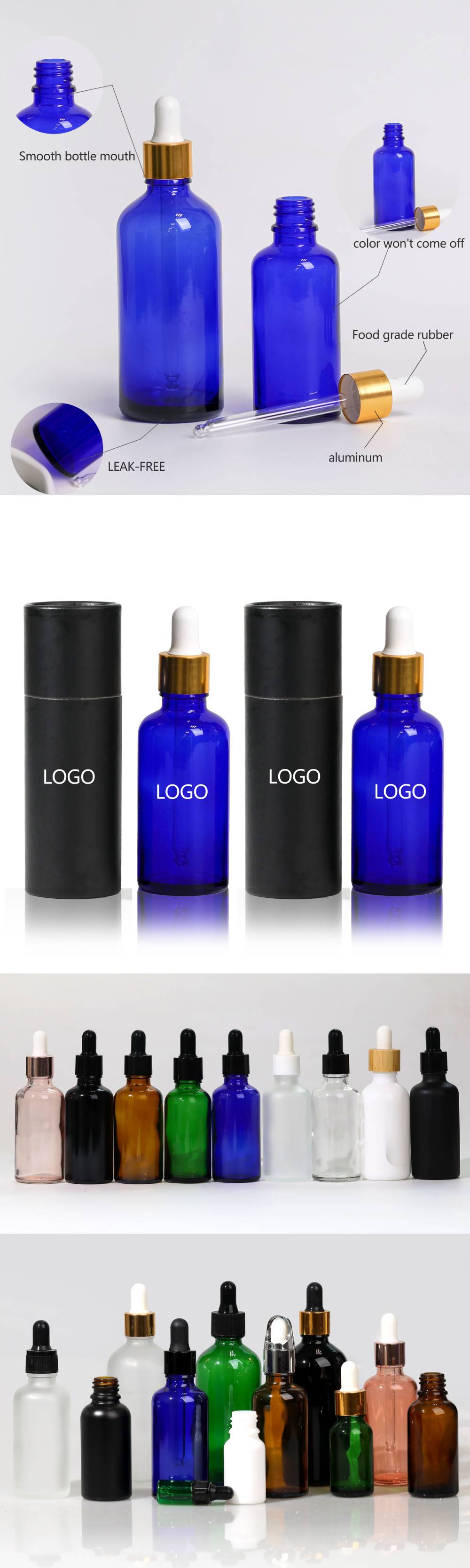 Blue Essential Oil Bottle
