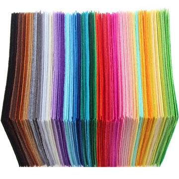 QUANFANG 40pcs/lot Felt Non Woven Fabric 1mm Thickness Polyester Home Decoration Pattern Bundle For Sewing Dolls Crafts 10x10 cm