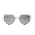 Peach Heart Special Effects Glasses Interesting Eyewear Light Diffraction Glasses Funny Eyeglasses for Bar Night Club (White)