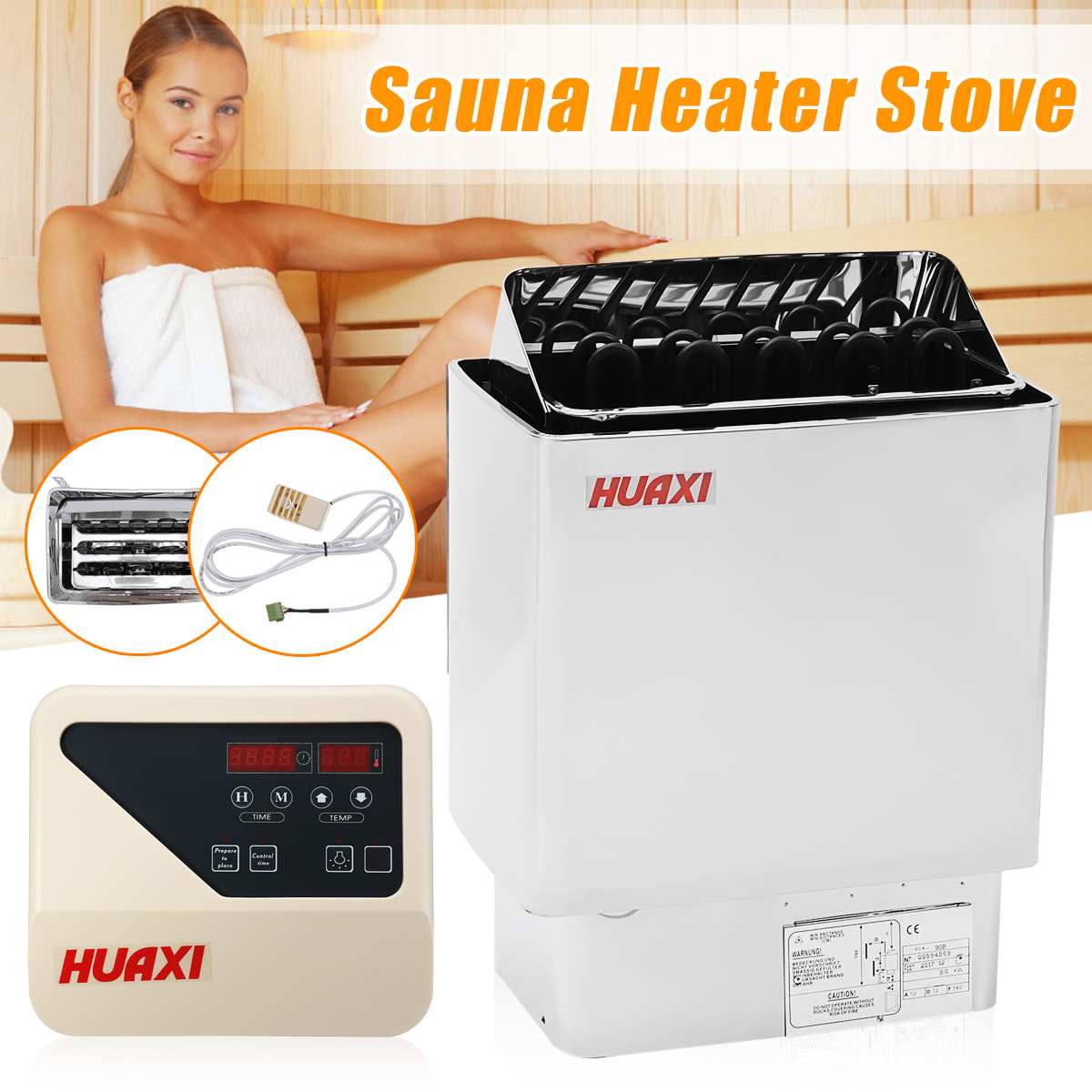 9kw Sauna Room Sauna Heater Stainless Steel Electric Sauna Stove For Home Hotel Dry Steam Bath Shower Room