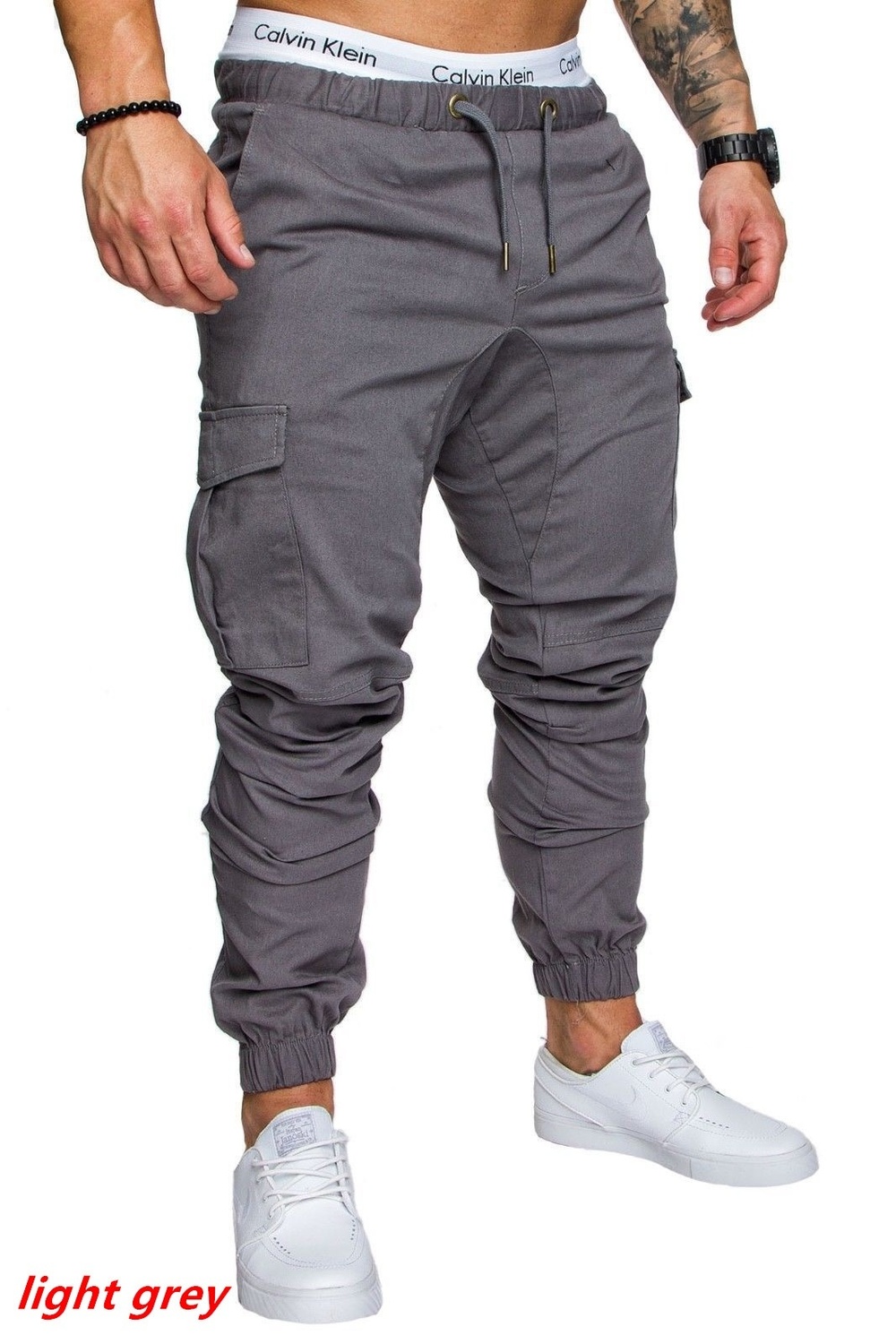 2020 Men's Fashion Pants Drawstring Outdoor Male Casual Multi-pocket Cargo Pants Trousers Plus Size 12 Colors