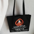 Wholesale 300pcs/lot Black Custom Tote Bag Shopping Add Your Text Printing Original Design Logo Promotional Canvas Shoulder Bag