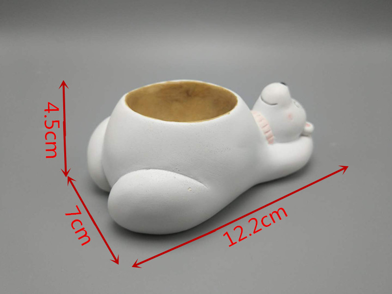 Sleeping Bear Concrete Cement Mould Silicone Flower Pot Mould DIY 3D Vase Mould