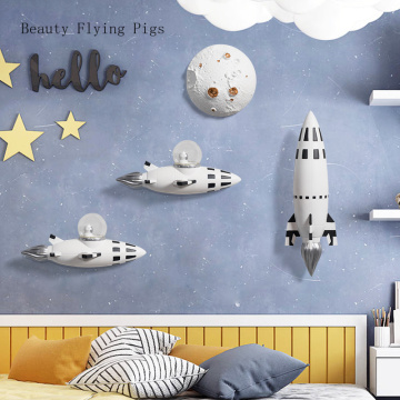 Creative Home Children's Room Astros Theme Wall Decoration Hotel Sofa Background Wall Planet Astronaut Sculpture Wall Decoration