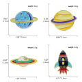 Pins creative cartoon astronaut space series brooch Zinc alloy spaceship planet badge customization Children gift