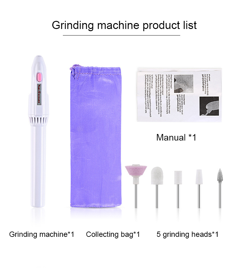 5in1 Nail rt Drill Machine Electric Nail Drills Pen Handpiece Bits Manicure Pedicure Gel Polish Nail File Polishing Machine